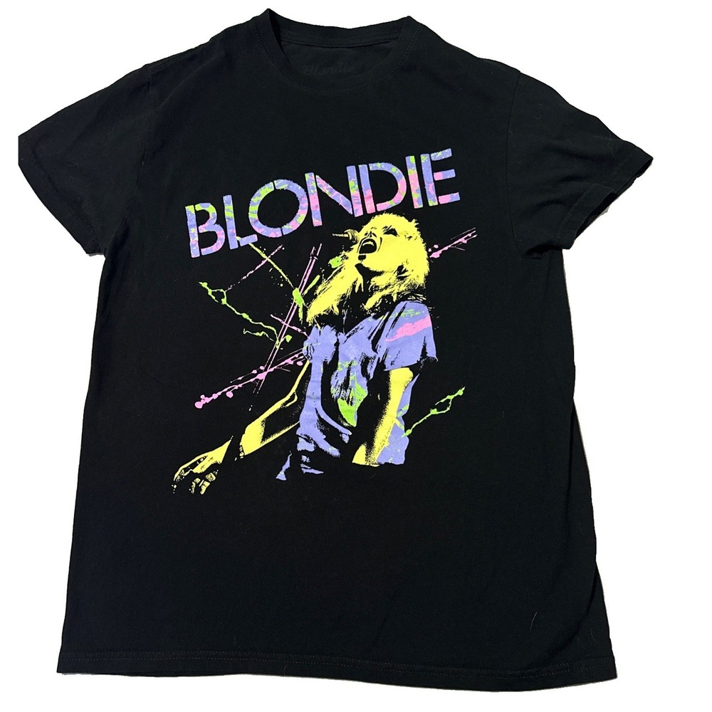 Blondie Vibrant Graphic Band T-Shirt Womens Small Black Rock Size MED